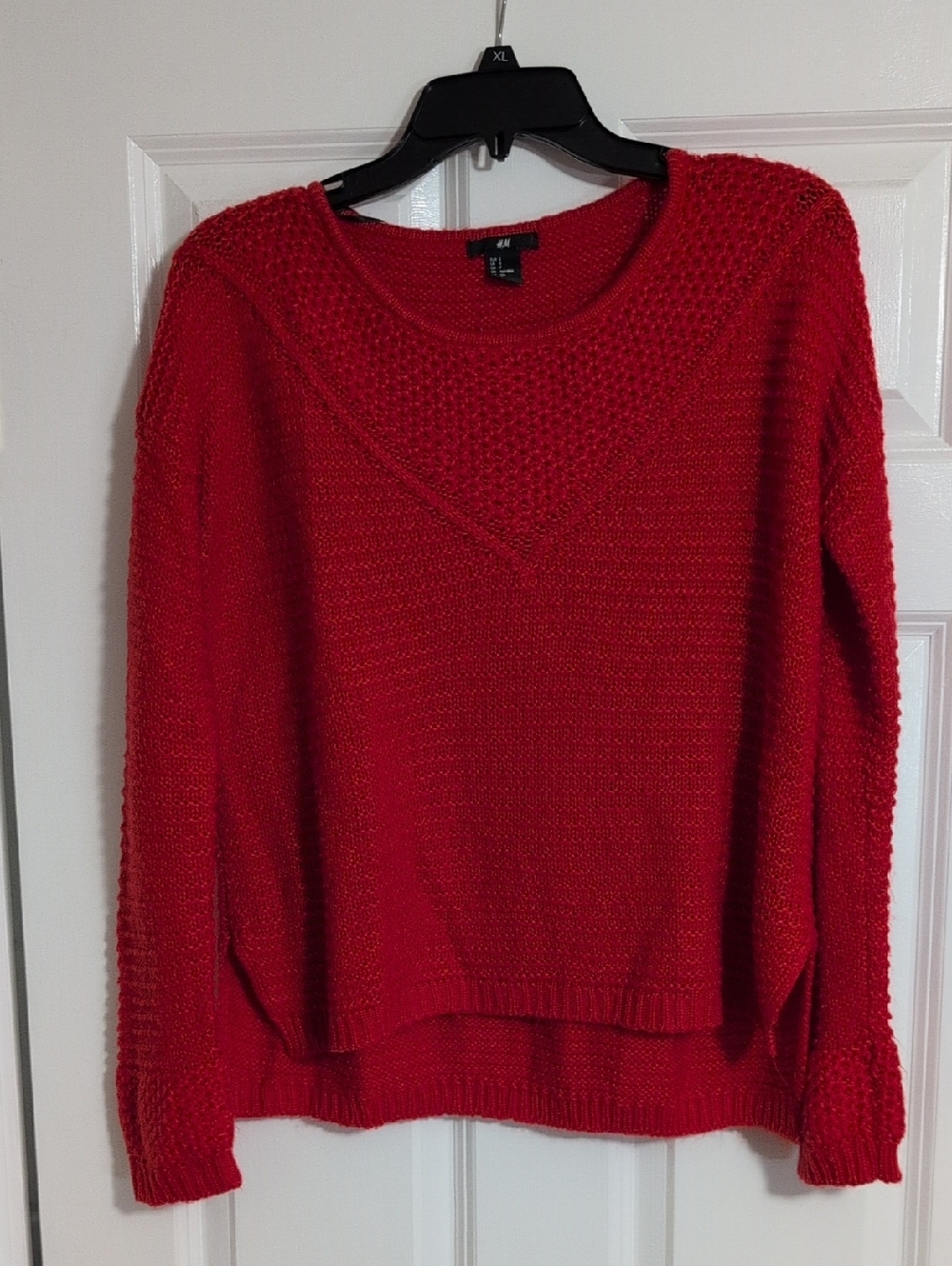 H&M Red Knit Crewneck Sweater